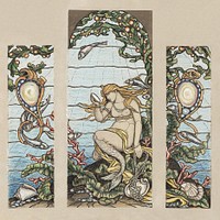 Study for "The Mermaid Window," A.H. Barney Residence, New York, NY (1882) by Elihu Vedder. Original public domain image from The Smithsonian Institution. Digitally enhanced by rawpixel.