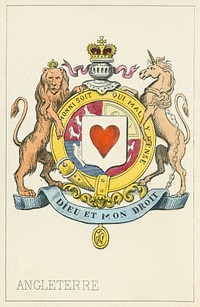 England, Ace of Hearts from Set of "Jeu Imperial-Second Empire-Napoleon III" Playing Cards, by B.P. Grimaud. Original public domain image from The Smithsonian Institution.  Digitally enhanced by rawpixel.