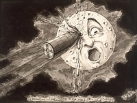 Le voyage dans la lune (1902) vintage illustration by Georges Méliès. Original public domain image from Wikimedia Commons. Digitally enhanced by rawpixel.