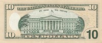 US $10 Series 2004 reverse (2004) engraving art. Original public domain image from Wikimedia Commons. Digitally enhanced by rawpixel.