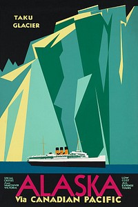 Alaska via Canadian Pacific. Taku Glacier (1910-1959 ) chromolithograph art by Charles James Greenwood. Original public domain image from Wikimedia Commons. Digitally enhanced by rawpixel.