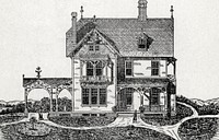 Cottage houses for village and country homes (1899) vintage illustration by S. B. Reed. Original public domain image from Wikimedia Commons. Digitally enhanced by rawpixel.