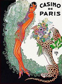 Casino de Paris - Josephine Baker (1930) chromolithograph art by Zig. Original public domain image from Wikimedia Commons. Digitally enhanced by rawpixel.