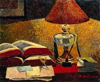 Under the lamp (1906) oil painting by Paul Sérusier. Original public domain image from The Finnish National Gallery. Digitally enhanced by rawpixel.