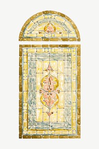 Stained glass window vintage illustration psd. Remixed by rawpixel. 