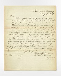 Letter (1847) ephemera art. Original public domain image from The Smithsonian Institution. Digitally enhanced by rawpixel.