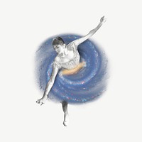 Dancing ballerina, spiral nebula remix psd