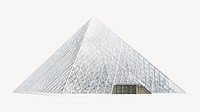 Glass pyramid Louvre courtyard in France collage element psd