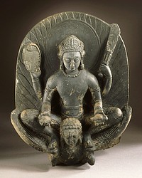 The Hindu God Vishnu on His Mount Garuda