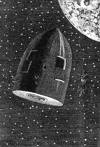 Around the Moon (1872) engraving art by Henri Théophile Hildibrand. Original public domain image from Wikimedia Commons. Digitally enhanced by rawpixel.