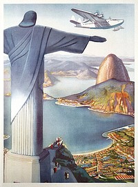 Clipper Rio Poster (2015) chromolithograph art by San Diego Air & Space Museum Archives. Original public domain image from Wikimedia Commons. Digitally enhanced by rawpixel.