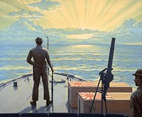 Sinking Sun (1942) oil painting by Griffith Baily Coale. Original public domain image from Wikipedia. Digitally enhanced by rawpixel.