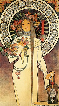 Art Nouveau illustration (late 19th or early 20th century) chromolithograph by Alfons Mucha. Original public domain image from Wikipedia. Digitally enhanced by rawpixel.