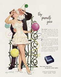 Very personally yours (1950) chromolithograph by Kotex and Coby Whitmore. Original public domain image from Wikipedia. Digitally enhanced by rawpixel.