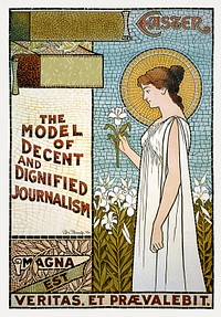 The New York Times. Easter. The model of decent and dignified journalism / De Yongh (1896) chromolithograph. Original public domain image from the Library of Congress. Digitally enhanced by rawpixel.