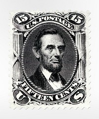 15c Abraham Lincoln re-issue single (1875) engraving art. Original public domain image from The Smithsonian Institution. Digitally enhanced by rawpixel.