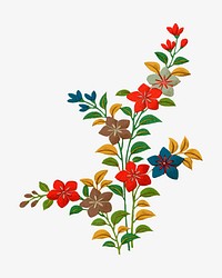 Colorful flower branches, Japanese botanical illustration. Remixed by rawpixel.