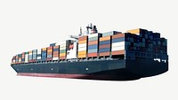 Big cargo ship collage element psd