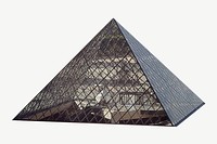 Louvre pyramid in France collage element psd