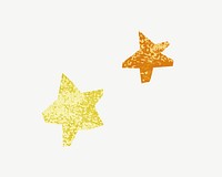 Sparkly stars shape, paper craft element psd