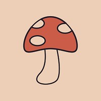 Mushroom, retro illustration vector