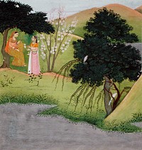 Radha Lamenting with Her Confidante, Folio from the "Garhwal" Gita Govinda (Song of the Cowherd)