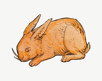 Brown rabbit, vintage animal illustration by P. C. Skovgaard psd. Remixed by rawpixel.