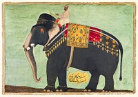 Portrait of the Elephant 'Alam Guman (1640), vintage elephant illustration. Original public domain image from The MET Museum. Digitally enhanced by rawpixel.