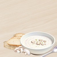 Mushroom soup, food digital art