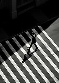 People walking across the street motion black white. AI generated Image by rawpixel.
