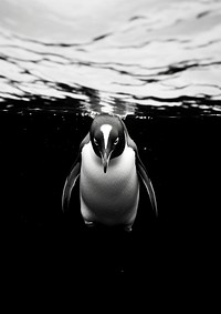 A penguin in the water outdoors animal motion. AI generated Image by rawpixel.