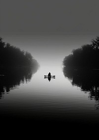 People kayaking in the river silhouette outdoors vehicle. AI generated Image by rawpixel.