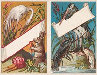 Menukaart met dierenthema (c. 1870 - c. 1930)
