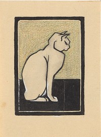 Zittende kat (1887 - 1924) by Julie de Graag