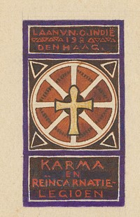 Ontwerp voor een ex libris van het Karma en Reïncarnatie-Legioen te Den Haag (1887 - 1924) by Julie de Graag