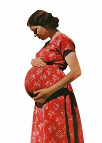 Woman pregnant shape collage cutouts clothing apparel fashion.