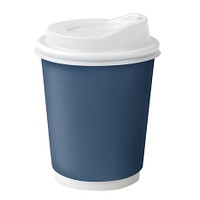 Blue paper cup mockup, product packaging psd