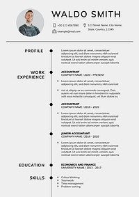 CV/Resume template word doc, free curriculum vitae for accounting job application