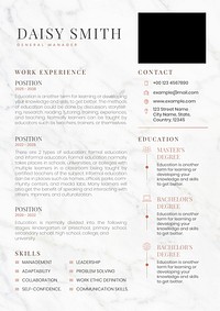 Resume/CV resume Word Document free template design format