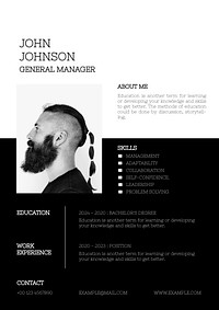 Word resume/cv template, free simple easy to edit professional creative curriculum vitae