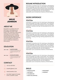 Word resume/CV template, free professional editable curriculum vitae for job application 