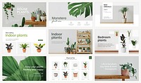 Indoor gardening template psd set for blog banners