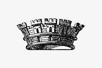 Vintage European style crown engraving by <a href="https://www.rawpixel.com/search/Alexandre%20Auguste%20Guilmeth?sort=curated&amp;page=1">Alexandre Auguste Guilmeth</a> (1842). Original from the British Library. Digitally enhanced by rawpixel.