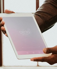 Businessman with a digital tablet mockup