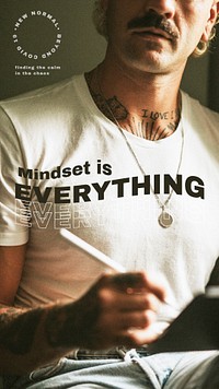 Mindset is everything template vector stay positive during lockdown