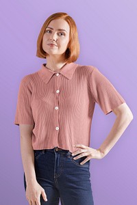 Women's shirt mockup, editable apparel fashion design psd