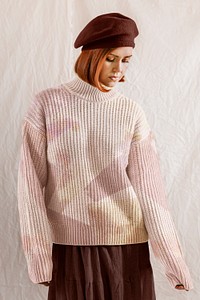 Jumper mockup, women's autumn apparel fashion design psd