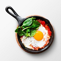 Breakfast skillet sticker, healthy food photography psd