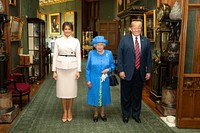 President Trump & the First Lady's Trip to EuropePresident Donald J. Trump and First Lady Melania Trump with Her Majesty Queen Elizabeth II | July 13, 2018 (Official White House Photo by Shealah Craighead). Original public domain image from Flickr