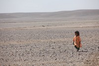 Afghan child awaits medical care